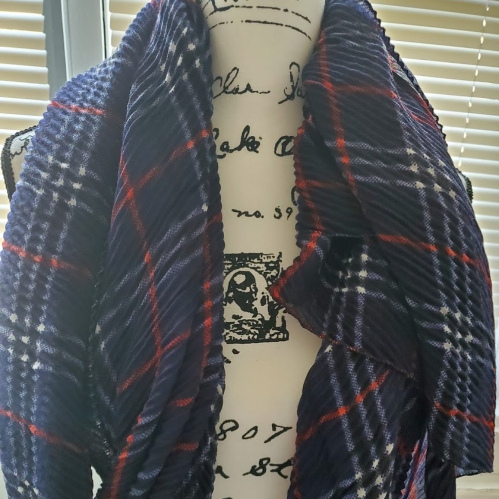 NWOT Fall Navy Blue Scarf - Picture 4 of 7